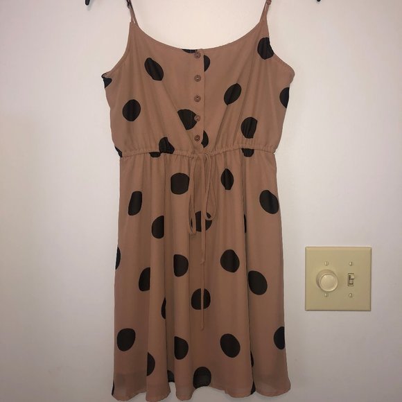 Polka Dot Cinched Waist Dress - Picture 1 of 3